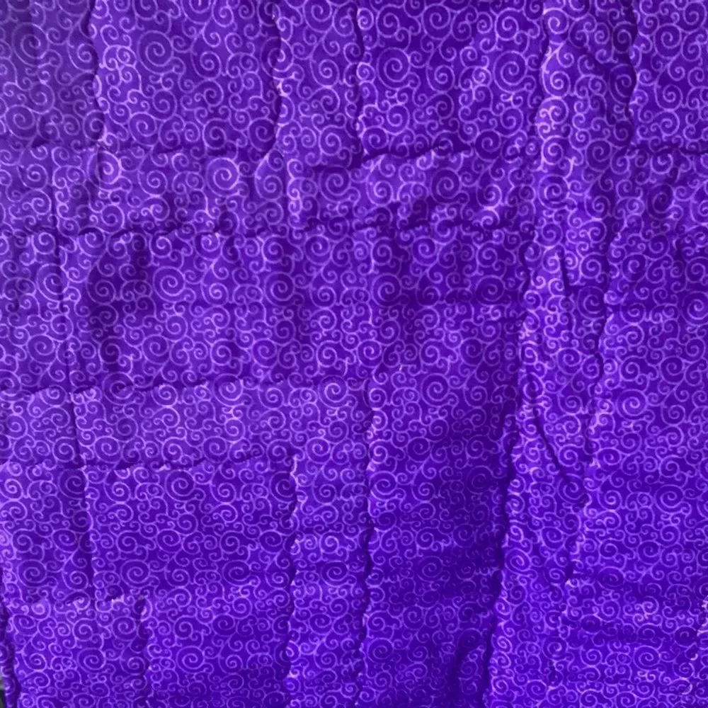 NWT. Handcrafted Purple and White Patchwork Quilt